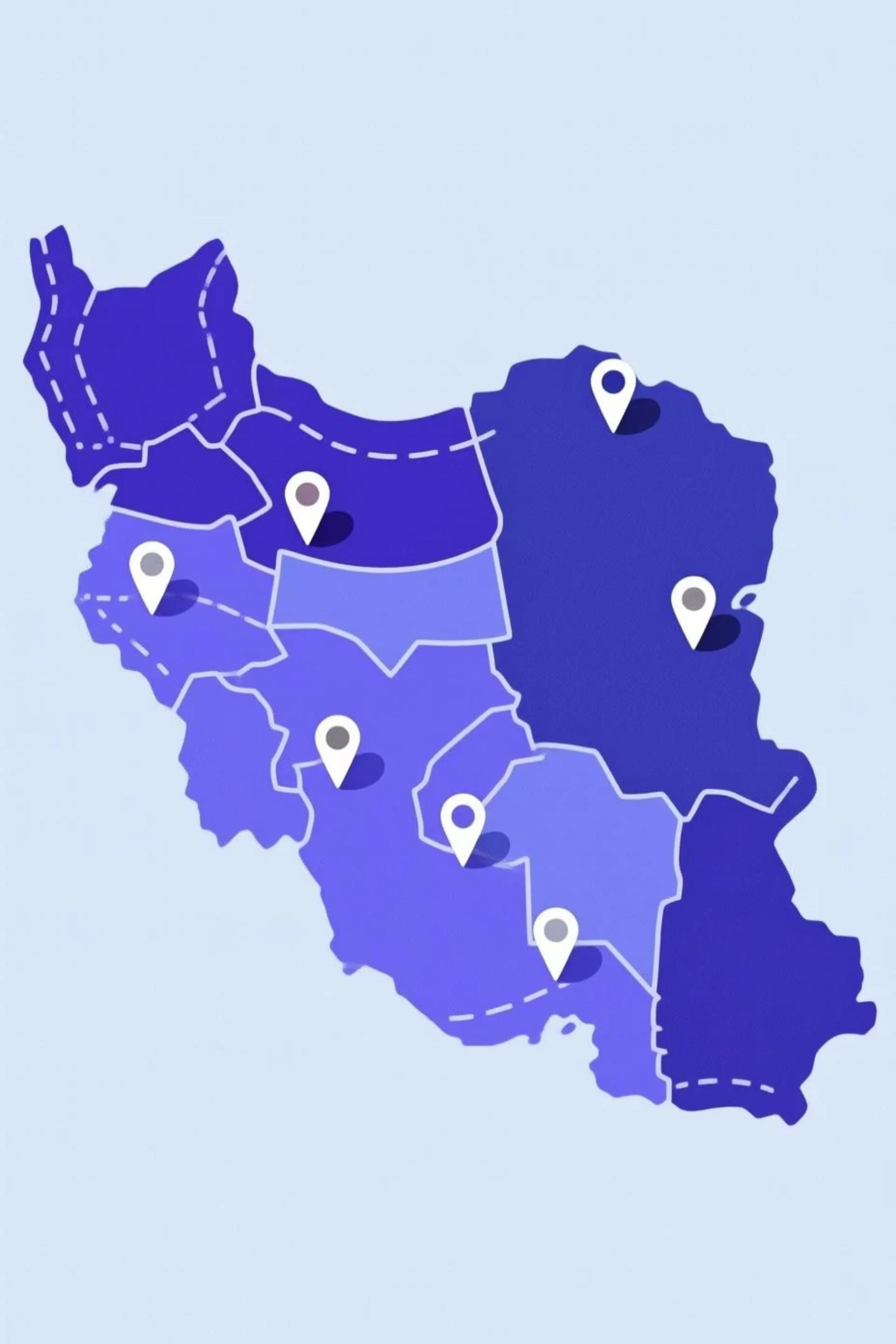 نقشه گستردگی کشوری خدمات اکیپا در تهران، مشهد، اصفهان، کیش و سراسر ایران